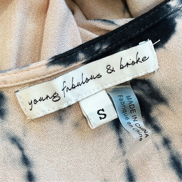 Young Fabulous and Broke Jillian Tie Dye Dress Balloon Sleeves Faux Wrap Small - Picture 4 of 5